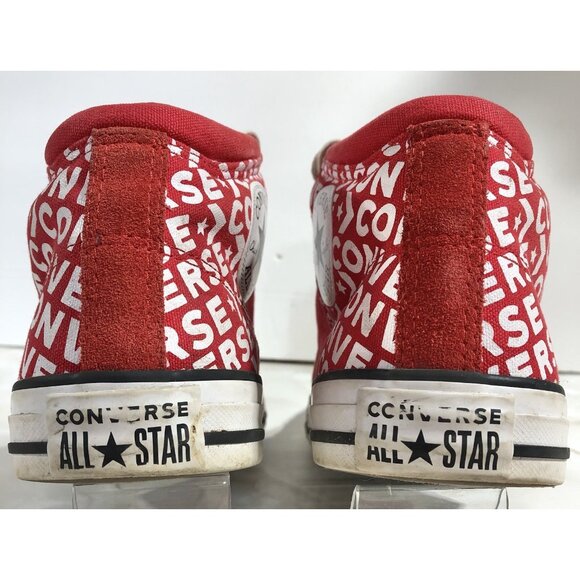 Converse Chuck Taylor All Star Red White Spell Out High Top Chucks Shoes Sz 10.5 - Picture 4 of 10